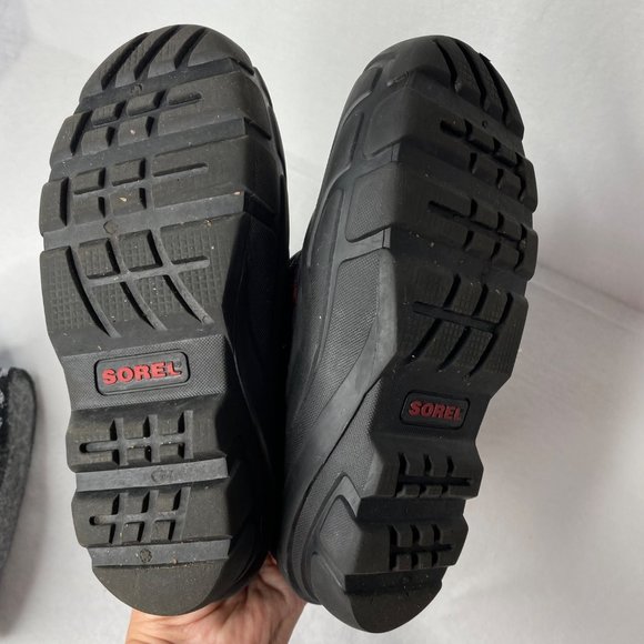 Sorel Unisex Children's Snow Boots Black & Red Size 3 - Picture 8 of 12